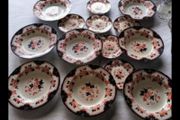 Rare Antique 19thC English Ironstone Imari Dinnerware Set 16 Pieces