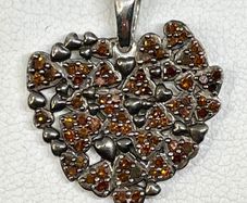 Red Diamond Pendant with Chain (Size - 20) in Rhodium Overlay Sterling