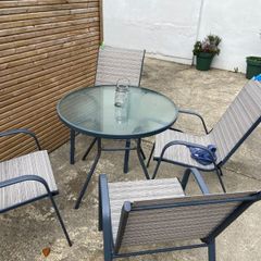 Garden Patio Set Table + 4 Chairs