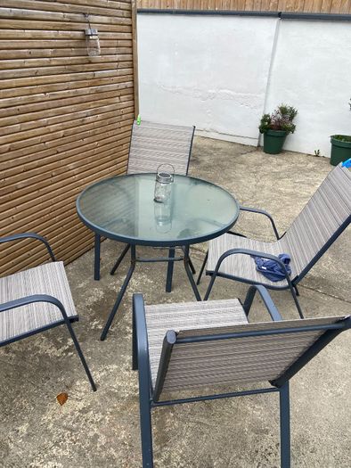 Garden Patio Set Table + 4 Chairs