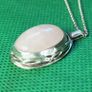 Handmade sterling silver and rose quartz pendant on 18inch chain Image 5