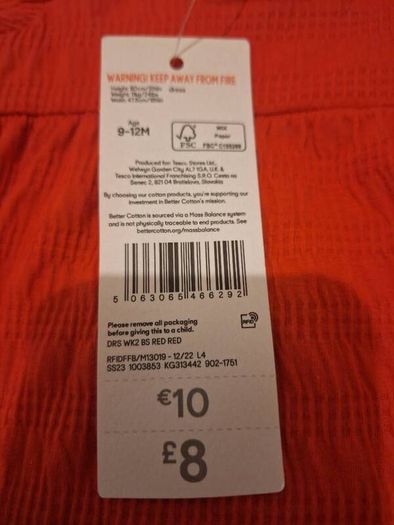 Baby Dress/Age; 9 to 12 Months