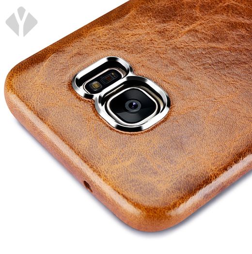 S7 Edge Vintage Oil Wax Leather Back Cover