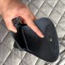 VINTAGE celtic navy crossbody small leather purse fold over ,crossbody fit fold over closure with small pocket on back Image 3
