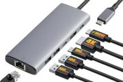 6-in-1 Multiport Adapter with 100W Max PD Charging, 4K HDMI, 2 USB-A Ports, Ethernet, Type C Data Port