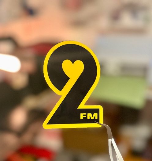 2FM Black and Yellow Glossy Stickers 3-Pack