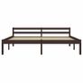 Bed Frame Dark Brown Solid Pine Wood 160x200 cm Image 4