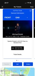 Michael Buble - Malahide June 27 2026 - Front Standing
