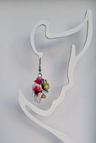 Vibrant Poppy Blossom Watercolour Earrings