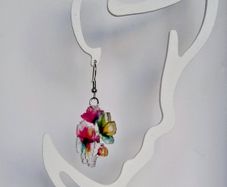 Vibrant Poppy Blossom Watercolour Earrings