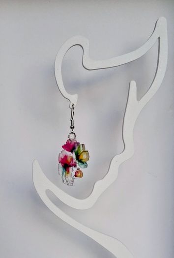 Vibrant Poppy Blossom Watercolour Earrings