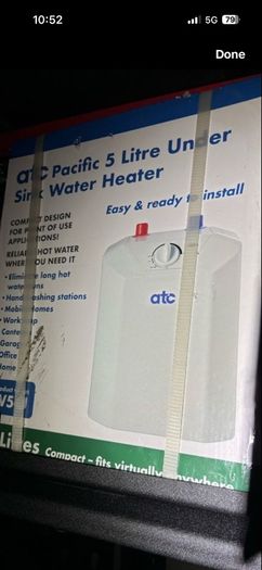 water heater under sink 5L brand new