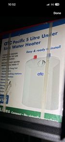 water heater under sink 5L brand new