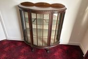 Vintage bow front display cabinet
