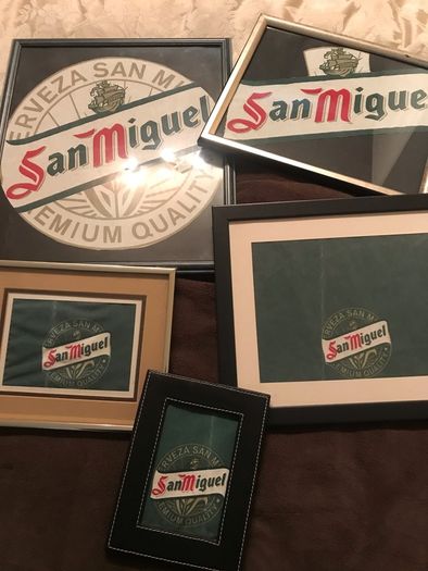 Framed San Miguel Linen Bar Signs