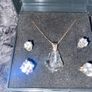 Sterlings silver, clear crystal earrings & necklace set Image 2