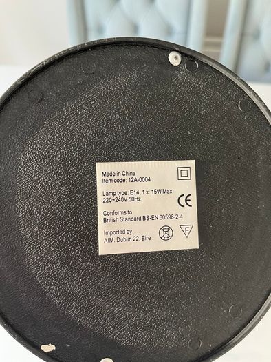 Globe plug in lamp.