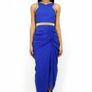 Virgos Lounge Blue Gold Party Occasion Bridesmaid Wedding Prom Maxi Dress Size 8 36 Image 3