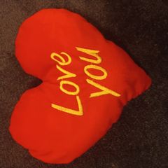 Valentine Red Velvet Love Heart Cushion