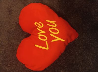 Valentine Red Velvet Love Heart Cushion