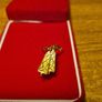 Vintage Golden Tone Celtic Harp Earrings Image 4