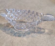 Rare find Small OLD Glass Sauce Boat