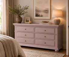 Dusty pink drawers, dresser, sideboard