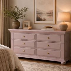 Dusty pink drawers, dresser, sideboard