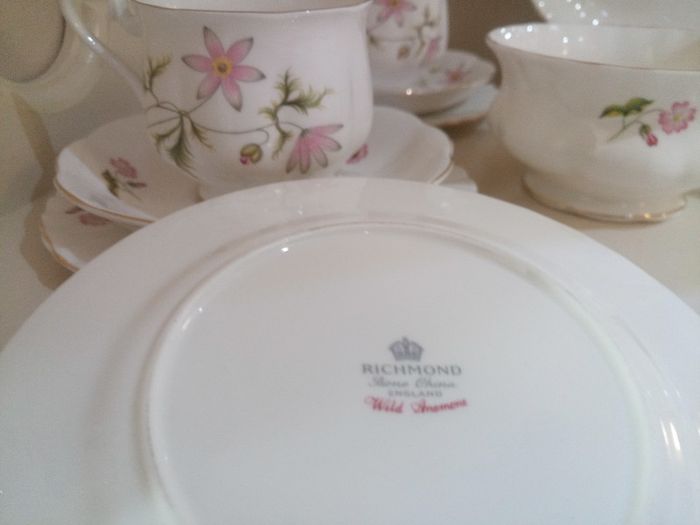 Richmond Bone China 21 piece Tea set 'Wild Anemone'