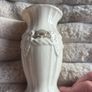 Vintage Belleek Ireland Georgian Shell Porcelain Vase (Gold Trim & Pink Accents) 1990s Image 3