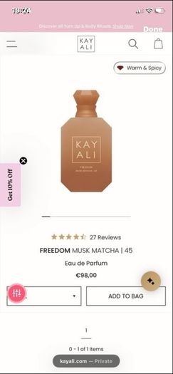 New KAYALI Freedom Musk Matcha 45 EDP 50mls