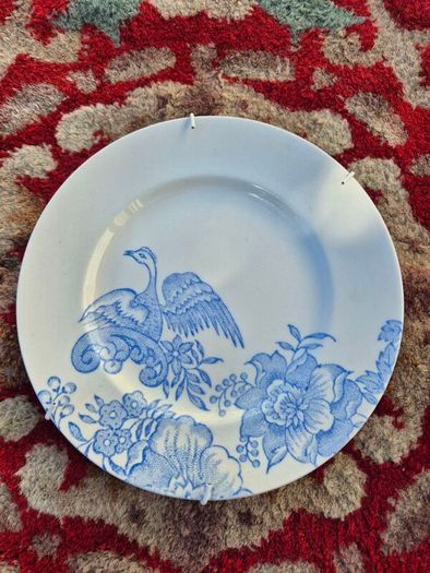 Vintage Burleigh Blue Asiatic Pheasants Plates (Set of 3)