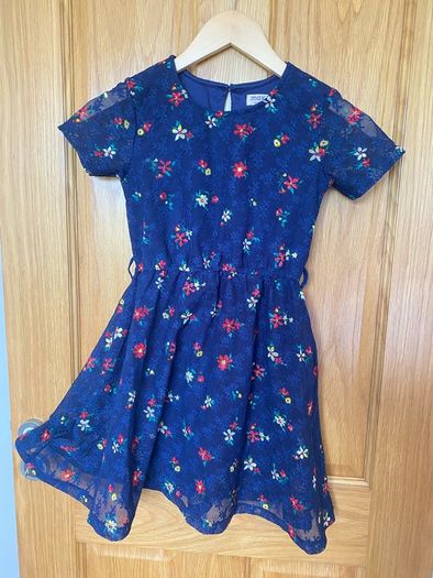 Girls Navy Summer Floral Dress