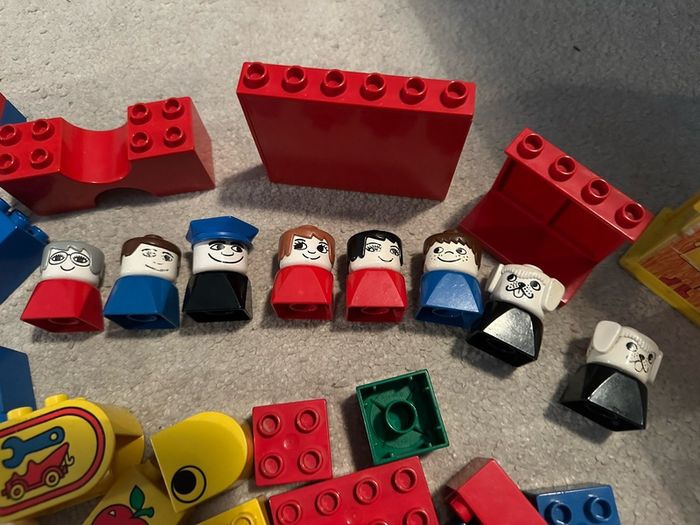 Vintage lego Duplo figures and bricks