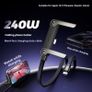 XO Fast Type C Cable Nb-Q311 Pd Usb-C Usb-C 1.5M 240W Black - Flat With Stand Image 3