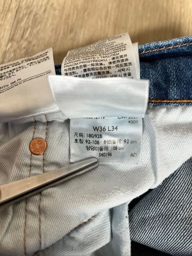 Levis 502 Jeans Mens Blue W38 L34 Premium Big E