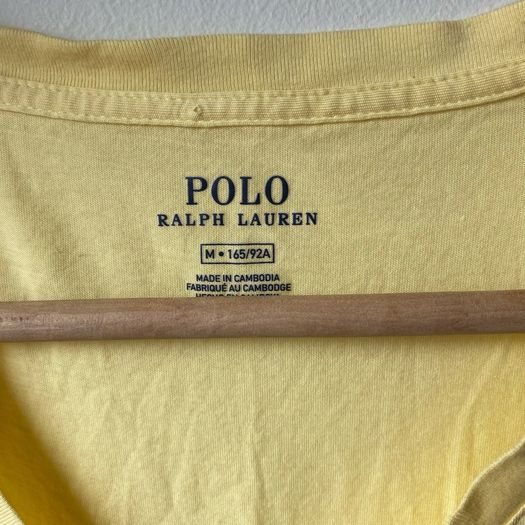 Polo Ralph Lauren Womens V Neck T Shirt Classic Short Sleeve Yellow