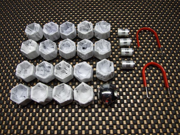Wheel nut covers and valve caps