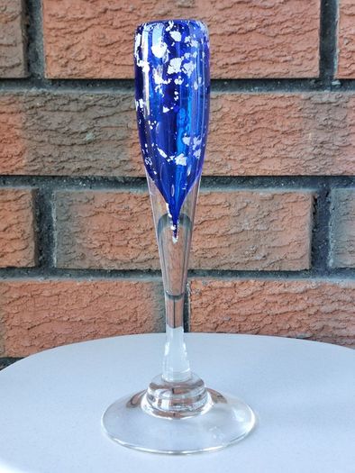 Adam Aaronson Art Glass Footed Bud Vase