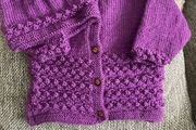 Plum cardigan and hat 6to 9 mths