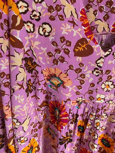 Ladies boho style pink floral dress