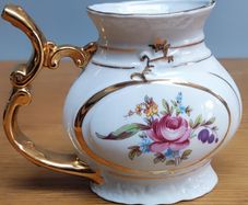 Vtg Czechoslovakia Jome Rose Floral Pattern Drinking Sipping Spa Cup Mug
