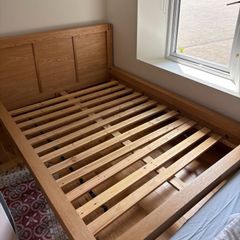 As New - Extremely Solid 5Ft King Size Wooden Bed Frame - Can Deliver