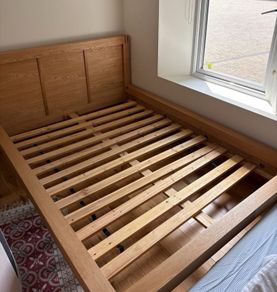 As New - Extremely Solid 5Ft King Size Wooden Bed Frame - Can Deliver