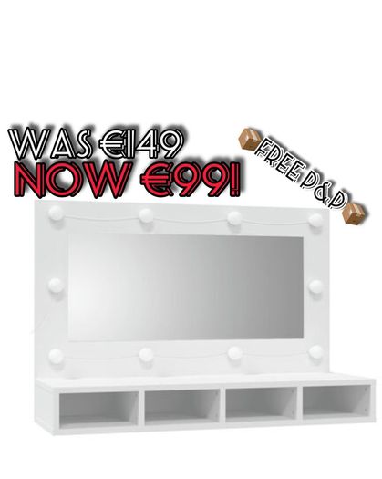 NEW SALE | Mirror Cabinet with LED White 90x31.5x62 cm