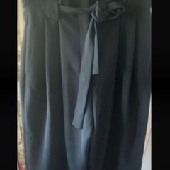 trousers Bnwt black H&M paper bag waistband culottes size 10