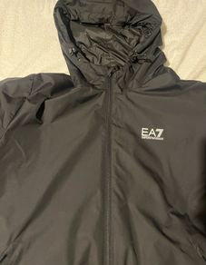Emporio armani EA7 bomber winter jacket hoodie size XXL BLACK