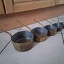 Graduated set French tinned Brass Pots and pans Image 6