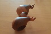 Wooden African napkin holder Rhino