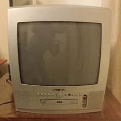 14" 50hz old / vintage / retro gaming combo combi DVD player & CRT TV, with original remote